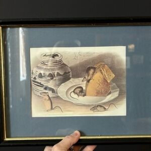 Vintage Framed Audubon Mouse & Cheese Print
